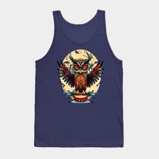 Owl And Drum Tank Top